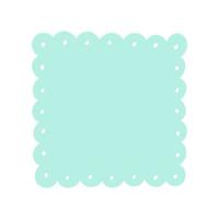 Scalloped Edge Square Frame Badge Vector. Simple label sticker template. Cute vintage frill ornament. Vector illustration isolated on white background.