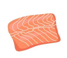 Salmon fillets. Illustration of a piece of red fish for menus, cookbooks, instagram. vector