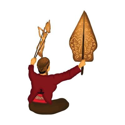 Vector Indonesia traditional puppet Concept Illustration