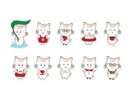 Vector cute cat character illustration concept