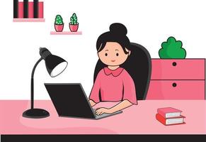 Vector Work From Home Concept Illustration