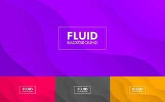 Colorful Fluid Wave Vector Abstract Background Set