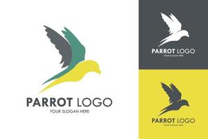 loro pájaro colorido logotipo plano corporativo vector ilustración