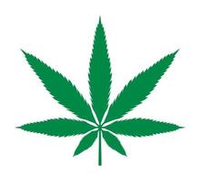Marijuana Cannabis Leaf Flat Green Vector Illustration