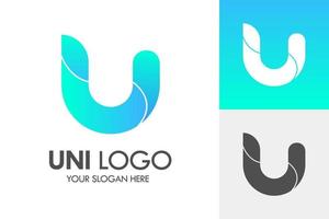 conjunto de logotipo de degradado colorido de letra u vector de marca corporativa