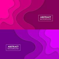 Colorful Wavy Paper Cut Abstract Background Set Vector Backdrop