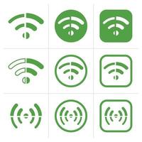 Wireless wifi icon set with white begraund. Popular as the internet vector