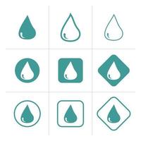 Vector set of water drops icon set on white background