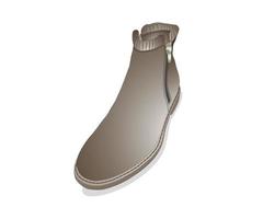 Shoes - Zipper leather boots. Brown shoe vector illustration