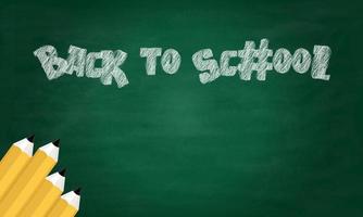 Back to school background. Green chalkboard with space for text vector