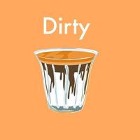 Dirty coffee icon vector