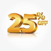 25 percent off discount promotion sale isolated on white background vector