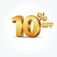 10 percent off discount promotion sale isolated on white background vector