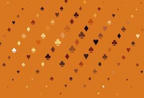 Light Orange vector pattern with symbol of cards.