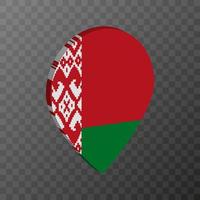 Map pointer with Belarus flag. Vector illustration.