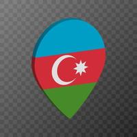 Map pointer with Azerbaijan flag. Vector illustration.