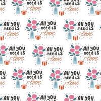 Valentines day seamless pattern vector