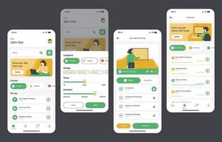 E-Learning Mobile Application Designs vector