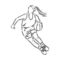 bosquejo del vector del jugador de baloncesto