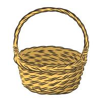 basket wicker vector sketch