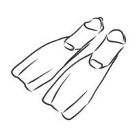 fins for swimming vector sketch