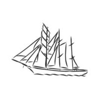 sailing ship vector sketch