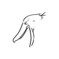 bosquejo del vector del pájaro shoebill