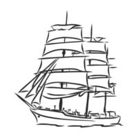 sailing ship vector sketch