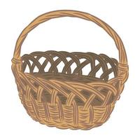 basket wicker vector sketch