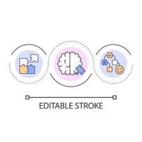 Memory bias loop concept icon. Recall in psychology. Shifting realities facts. Cognitive prejudice abstract idea thin line illustration. Isolated outline drawing. Editable stroke vector