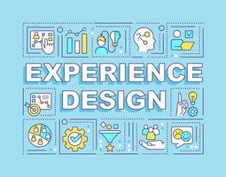 Experience design word concepts blue banner. User-friendly interface. Infographics with editable icons on color background. Isolated typography. Vector illustration with text