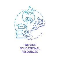 Provide educational resources blue gradient concept icon. Learning program. Improve competencies and skills abstract idea thin line illustration. Isolated outline drawing vector