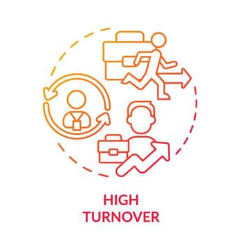 High level of resignation red gradient concept icon. Problem turnover. Trouble employee termination abstract idea thin line illustration. Isolated outline drawing vector