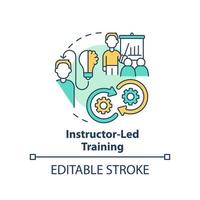 Instructor-led training concept icon. How to organize corporate coaching abstract idea thin line illustration. Isolated outline drawing. Editable stroke vector