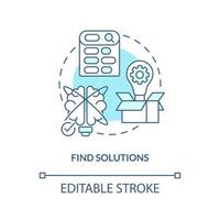Find solution turquoise concept icon. Searching problem solving. Overcoming trouble abstract idea thin line illustration. Isolated outline drawing. Editable stroke vector