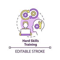 Hard skills training concept icon. Corporate development type abstract idea thin line illustration. Technical abilities. Isolated outline drawing. Editable stroke vector