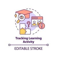 Tracking learning activity concept icon. Corporate training issue abstract idea thin line illustration. Evaluate success. Isolated outline drawing. Editable stroke vector