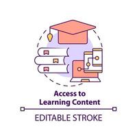 Access to learning content concept icon. Issue in training abstract idea thin line illustration. Accessibility, limit. Isolated outline drawing. Editable stroke vector