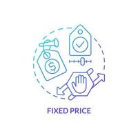 Fixed price blue gradient concept icon. Procurement contract abstract idea thin line illustration. Predetermined costs. Specific pricing. Isolated outline drawing vector