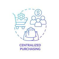 Centralized purchasing blue gradient concept icon. Formal procurement method abstract idea thin line illustration. Procedural efficiency. Isolated outline drawing vector