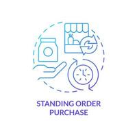 Standing order purchase blue gradient concept icon. Food procurement abstract idea thin line illustration. Recurring charges. Goods acquisition. Isolated outline drawing vector