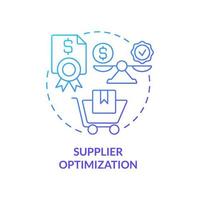 Supplier optimization blue gradient concept icon. Purchasing strategy abstract idea thin line illustration. Rationalizing supply chain. Isolated outline drawing vector