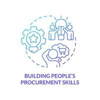 Building people procurement skills blue gradient concept icon. Purchasing strategy abstract idea thin line illustration. Decision making. Isolated outline drawing vector