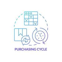 Purchasing cycle blue gradient concept icon. Procurement strategy example abstract idea thin line illustration. Business process. Supplier sourcing. Isolated outline drawing vector