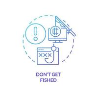 Do not get fished blue gradient concept icon. Avoid suspicious links. Crypto wallet security abstract idea thin line illustration. Isolated outline drawing vector