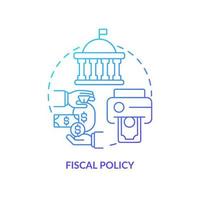 Fiscal policy blue gradient concept icon. Governmental regulations and control. Inflation cause abstract idea thin line illustration. Isolated outline drawing vector