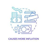 Causes more inflation blue gradient concept icon. Goods deficit. Economic crisis. Effect of inflation abstract idea thin line illustration. Isolated outline drawing vector