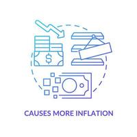 causa más inflación icono de concepto de gradiente azul. déficit de bienes. crisis económica. efecto de la inflación idea abstracta ilustración de línea delgada. dibujo de contorno aislado vector