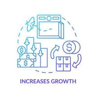 Increases growth blue gradient concept icon. Savings and deposits. Economic crisis. Effect of inflation abstract idea thin line illustration. Isolated outline drawing vector