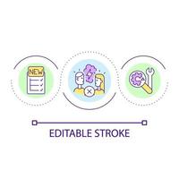 Conflict resolution skills in marriage loop concept icon. Resolving communication problems abstract idea thin line illustration. Isolated outline drawing. Editable stroke vector